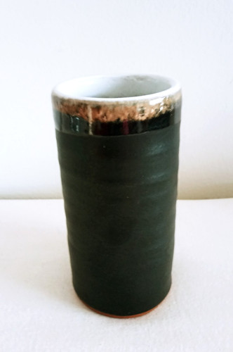 Redware pottery vase - pottery,